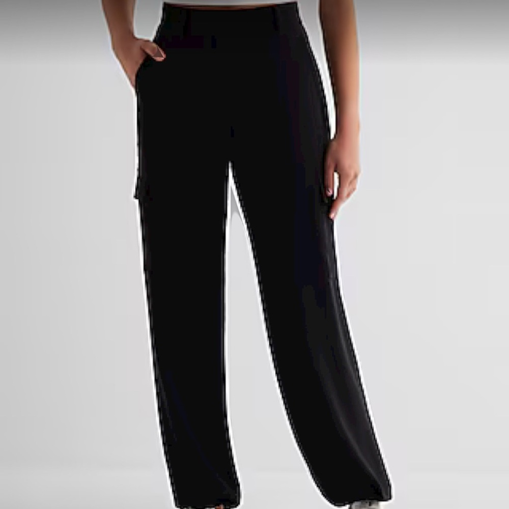 High Waisted Convertible Hem Cargo trouser pant